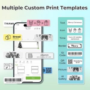 Label Maker Machine with Tape, Bluetooth Label Printer, White