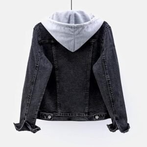 Women's Casual Detachable Hoodie Denim Jacket