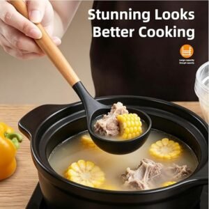 Set,3 Silicone Cooking Spoons,1 Grater, Kitchen Utensils,Black