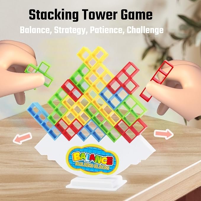 Tower Game with 22 Cards, Giant Tumble Balance Game for Kids, Family Games for Kids and Adults - Image 2