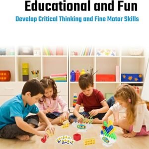 Tower Game with 22 Cards, Giant Tumble Balance Game for Kids, Family Games for Kids and Adults