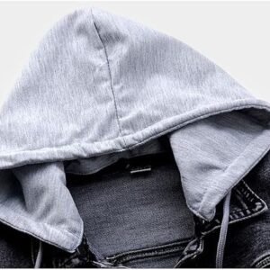 Women's Casual Detachable Hoodie Denim Jacket